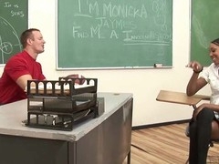 Schoolgirl learns the smack of an experienced love-tool